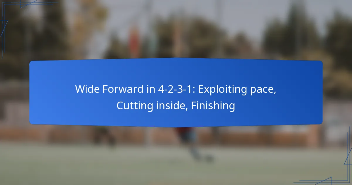 Wide Forward in 4-2-3-1: Exploiting pace, Cutting inside, Finishing