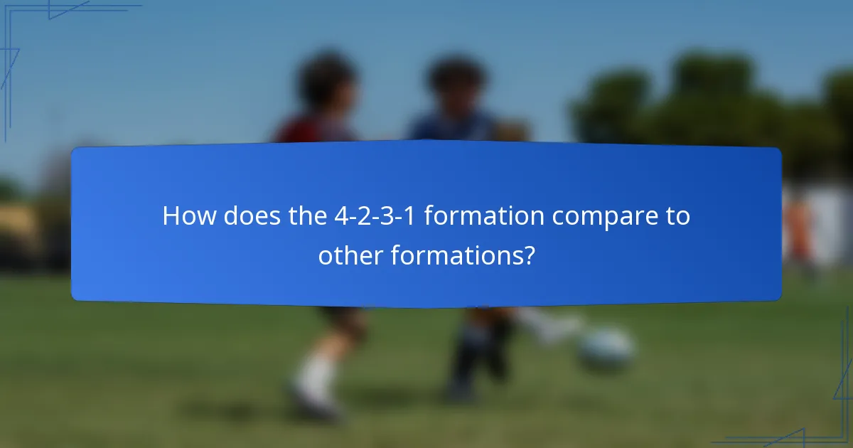 How does the 4-2-3-1 formation compare to other formations?