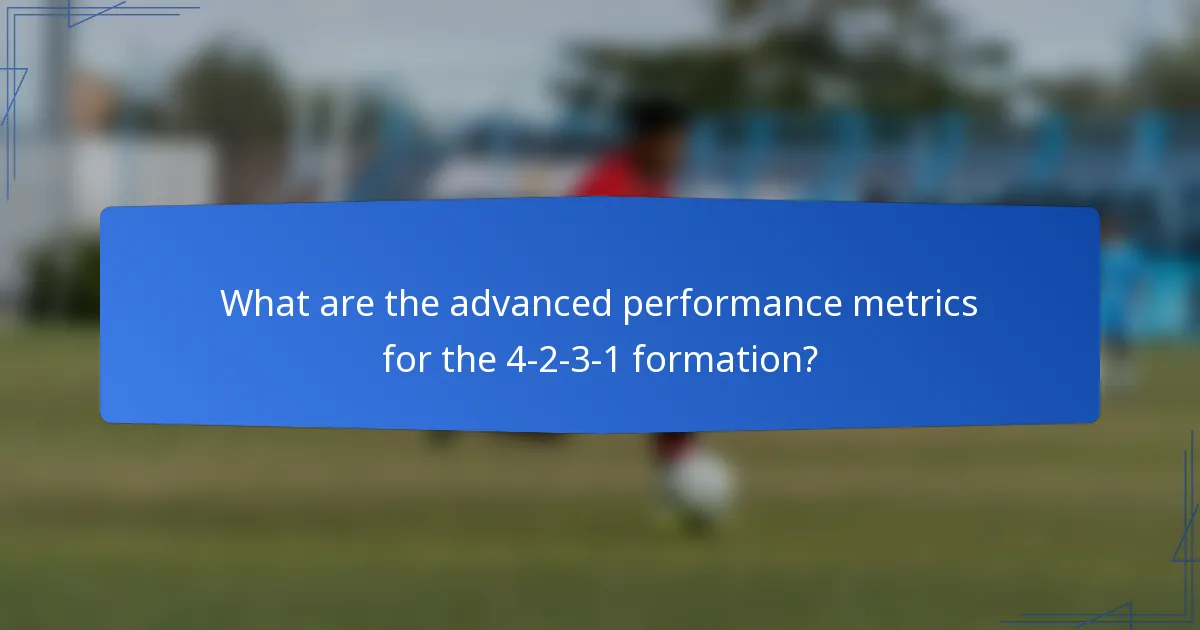 What are the advanced performance metrics for the 4-2-3-1 formation?