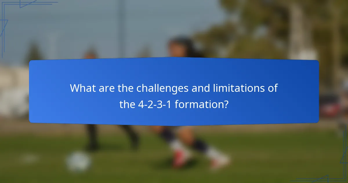 What are the challenges and limitations of the 4-2-3-1 formation?