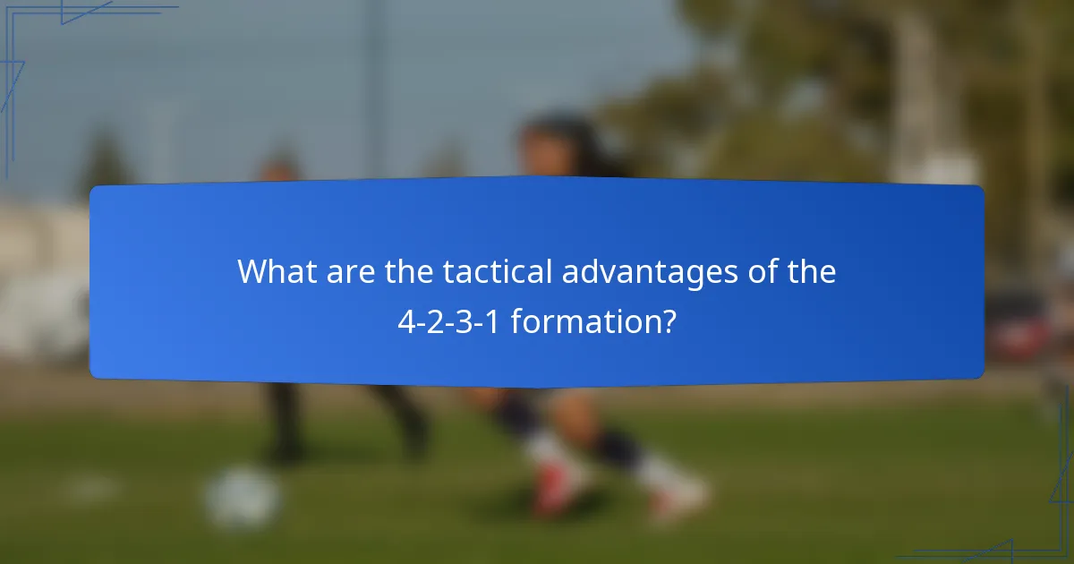 What are the tactical advantages of the 4-2-3-1 formation?