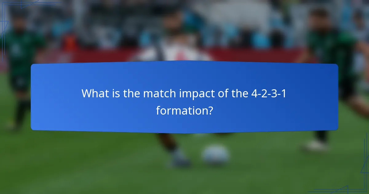 What is the match impact of the 4-2-3-1 formation?