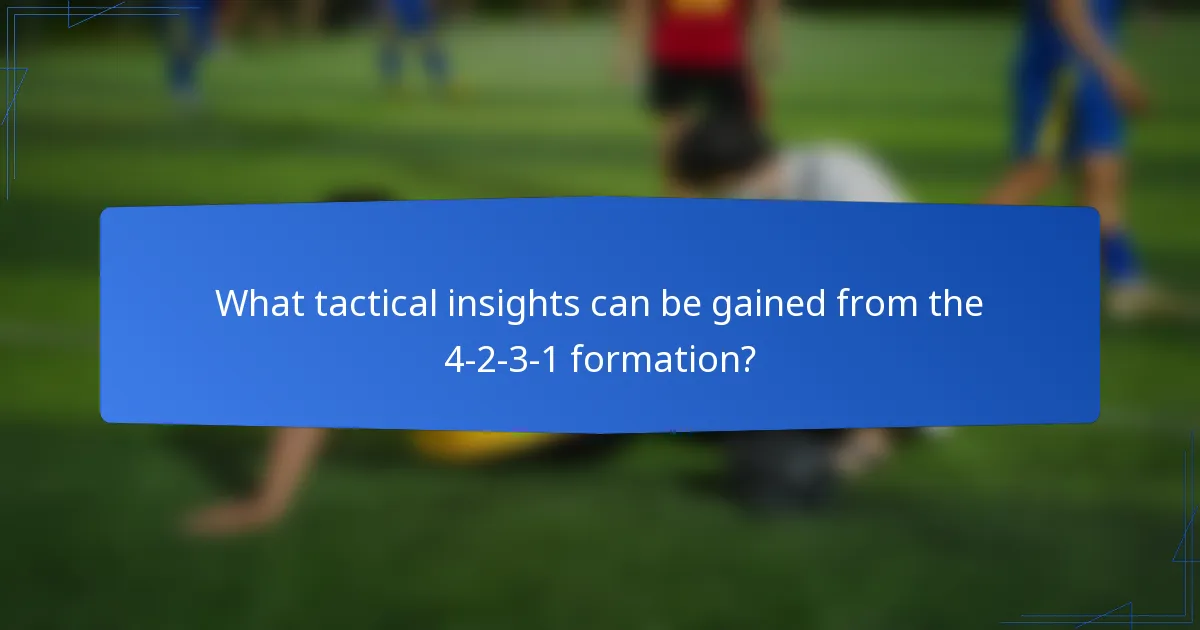 What tactical insights can be gained from the 4-2-3-1 formation?